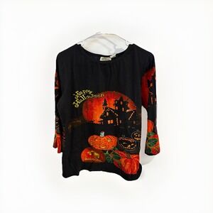 Vintage Halloween Womens TShirt All Over Print Long Sleeve Size L